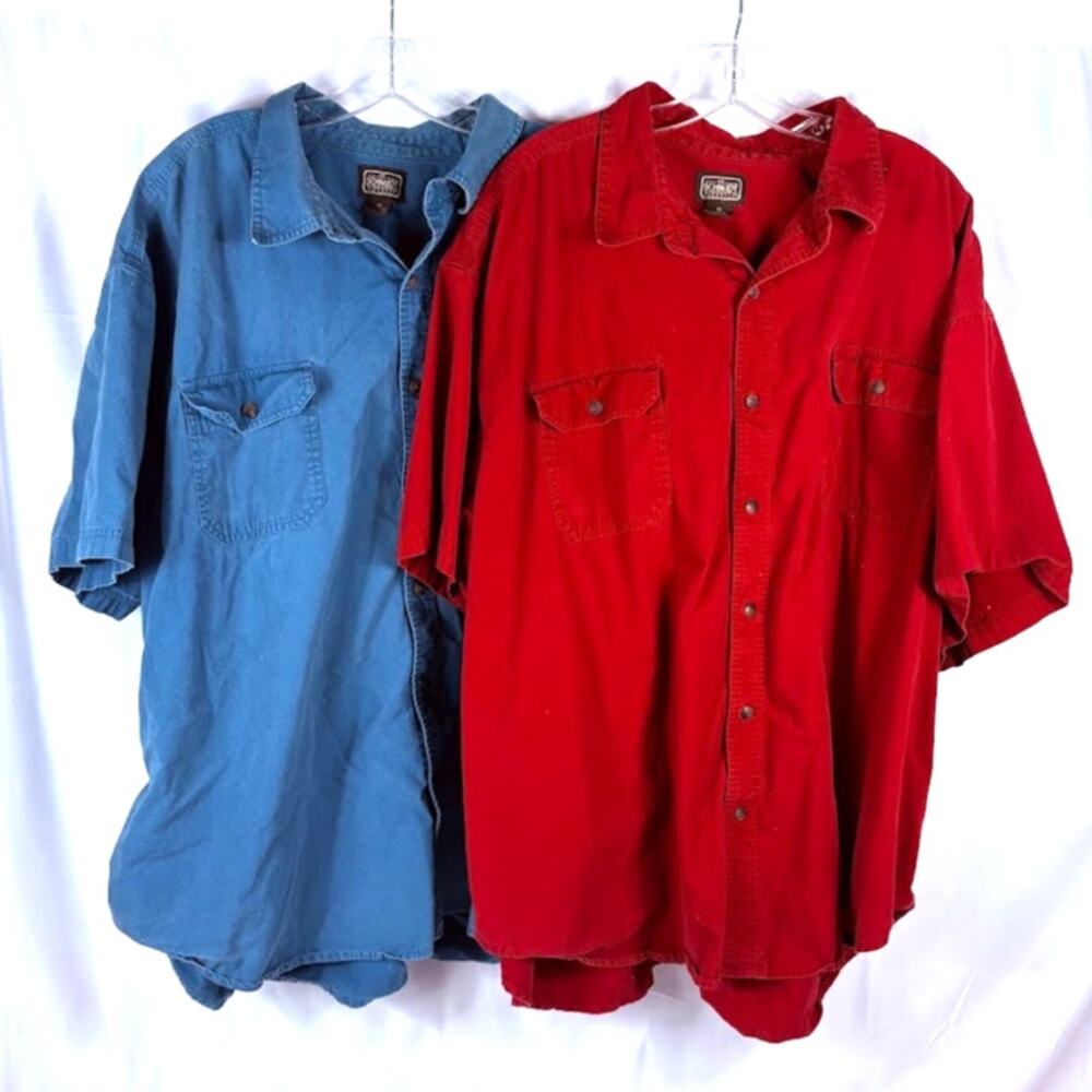 2x C.E. Schmidt 4XL SHort Sleeve Button Up Shirt Workwear